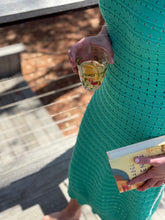 Load image into Gallery viewer, Jade knit maxi dress with white triangle detailing at all seems. Side slits and slight cap sleeve. Nude undergarments needed, slip suggested. Could be worn as a beach cover up as well.
Runs small, size up 1 size. Wearing size medium.
Good for bump, post bump or no bump!
Jade Knit Maxi Dress with White Triangle Detailing β Effortless Elegance & Versatility
Make a statement in this jade knit maxi dress, designed for a perfect blend of boho charm and modern sophistication. Featuring white triangle deta