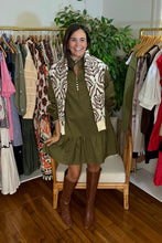 Load image into Gallery viewer, Olive Scalloped Mini Dress