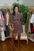 Load image into Gallery viewer, Plum Embroidered Mini Dress