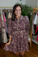 Load image into Gallery viewer, Plum Embroidered Mini Dress