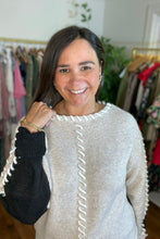Load image into Gallery viewer, Whip Stitched Two Tone Sweater