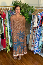 Load image into Gallery viewer, Palm Print Beaded Strap Maxi Dress