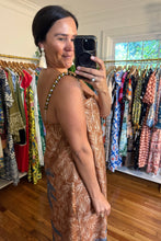 Load image into Gallery viewer, Palm Print Beaded Strap Maxi Dress