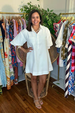 Load image into Gallery viewer, White Linen Shirt Dress