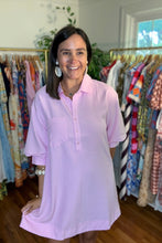 Load image into Gallery viewer, Pink Linen Shirt Dress
