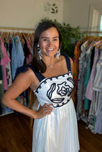 Load image into Gallery viewer, Navy Embroidered Maxi Dress