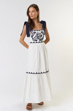 Load image into Gallery viewer, Navy Embroidered Maxi Dress