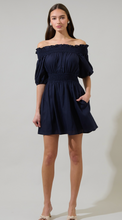 Load image into Gallery viewer, Navy Sairy Mini Dress