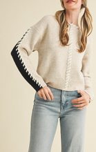 Load image into Gallery viewer, Whip Stitched Two Tone Sweater