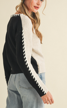 Load image into Gallery viewer, Whip Stitched Two Tone Sweater