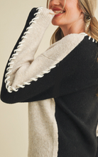 Load image into Gallery viewer, Whip Stitched Two Tone Sweater