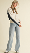Load image into Gallery viewer, Whip Stitched Two Tone Sweater
