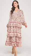 Load image into Gallery viewer, Tiered V-neck Maxi Dress