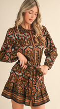 Load image into Gallery viewer, Button Down Floral Mini Dress