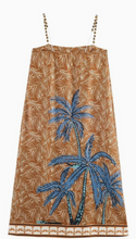 Load image into Gallery viewer, Palm Print Beaded Strap Maxi Dress