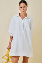 Load image into Gallery viewer, White Linen Shirt Dress