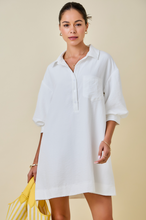 Load image into Gallery viewer, White Linen Shirt Dress