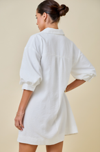 Load image into Gallery viewer, White Linen Shirt Dress