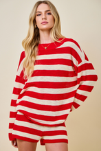 Load image into Gallery viewer, Oversized Red Striped Sweater