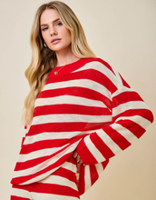 Load image into Gallery viewer, Oversized Red Striped Sweater