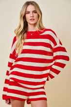 Load image into Gallery viewer, Oversized Red Striped Sweater