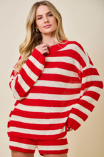 Load image into Gallery viewer, Oversized Red Striped Sweater