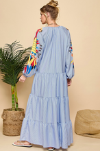 Load image into Gallery viewer, Printed Sleeve Striped Maxi Dress