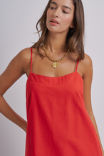Load image into Gallery viewer, Red Linen Slip Dress