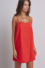 Load image into Gallery viewer, Red Linen Slip Dress