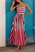 Load image into Gallery viewer, Striped Square Neck Maxi Dress
