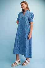 Load image into Gallery viewer, Indigo Block Print Maxi Dress