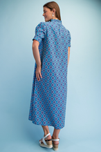 Load image into Gallery viewer, Indigo Block Print Maxi Dress