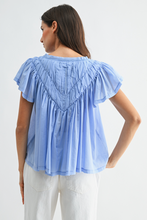 Load image into Gallery viewer, Flutter Sleeve Gathered Neck Blouse