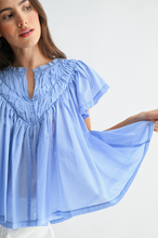 Load image into Gallery viewer, Flutter Sleeve Gathered Neck Blouse