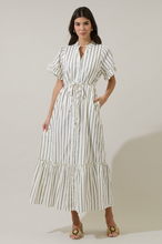 Load image into Gallery viewer, Kamara Striped Button Maxi Dress