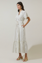 Load image into Gallery viewer, Kamara Striped Button Maxi Dress
