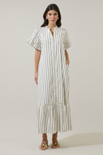 Load image into Gallery viewer, Kamara Striped Button Maxi Dress