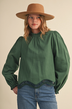 Load image into Gallery viewer, Scalloped and Die Cut Hem Blouse