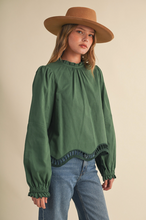 Load image into Gallery viewer, Scalloped and Die Cut Hem Blouse