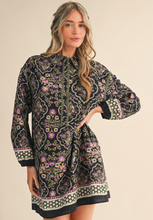 Load image into Gallery viewer, Olive Triangle Stitch Shift Dress