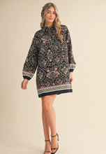 Load image into Gallery viewer, Olive Triangle Stitch Shift Dress