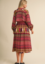 Load image into Gallery viewer, Exclusive Border Print Pleated Midi Dress