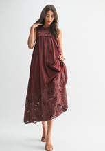 Load image into Gallery viewer, Embroidered Yoke Maxi Dress