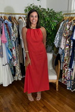 Load image into Gallery viewer, Red Linen Halter Dress

