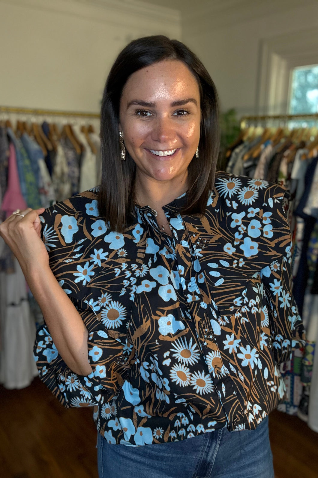 Peter Pan Fall Floral Blouse