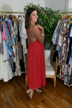 Load image into Gallery viewer, Red Linen Halter Dress
