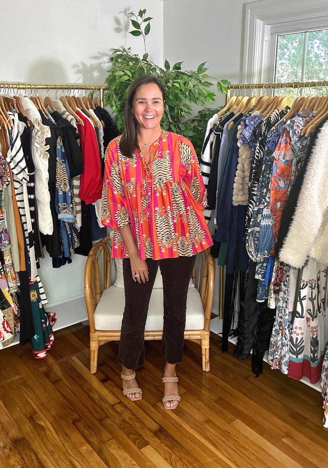 Orange Tiger Blouse