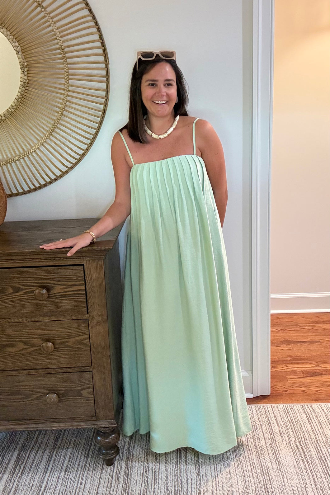 mint green maxi dress Mint Green Linen Maxi Dress Large