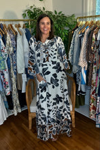 Load image into Gallery viewer, Charcoal Floral Maxi Caftan
