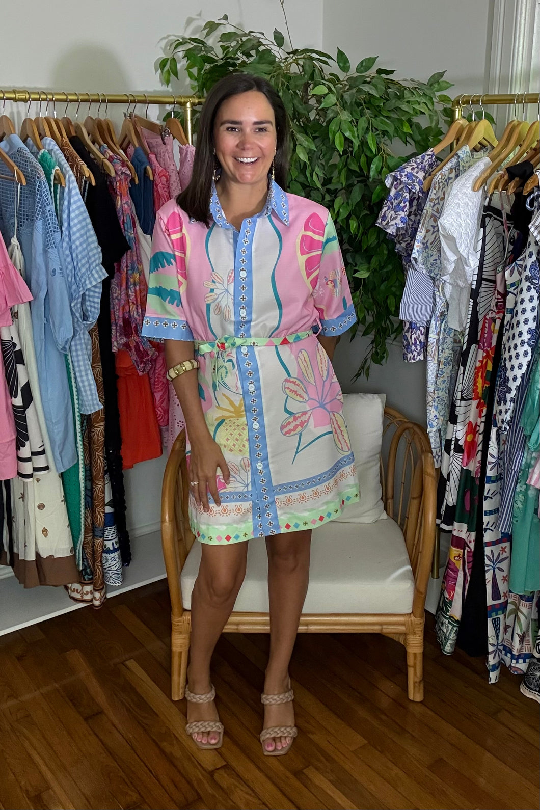 Pastel Mini Shirt Dress